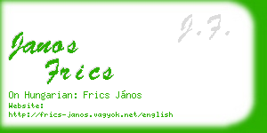janos frics business card